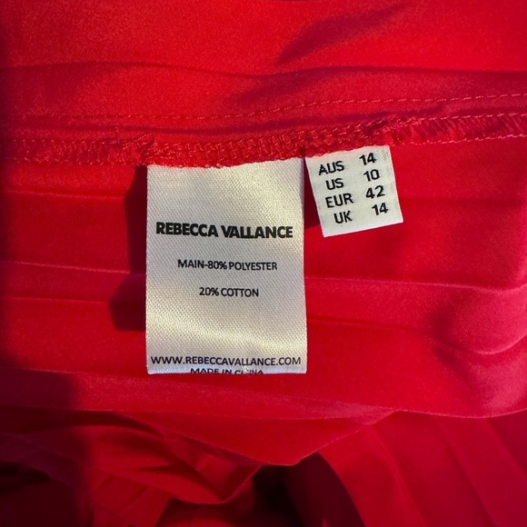 REBECCA VALLANCE Magdalena Red Puff Sleeve Open Back Cut Out Midi Dress US 10 - Picture 11 of 15